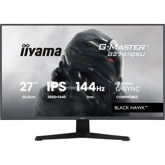 Ecran PC Gamer - IIYAMA - 27 - QHD - 144Hz - Dalle IPS - 1ms - G-Master Black Hawk G2741QSU-B1