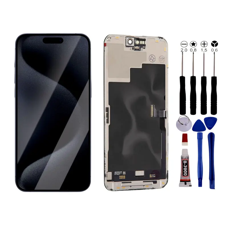Ecran Pour iPhone 15 PLUS LCD +Outils +Adhésif Noir
