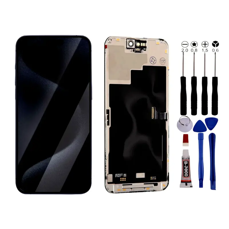 Ecran Pour iPhone 15 PRO OLED +Outils +Adhésif Noir