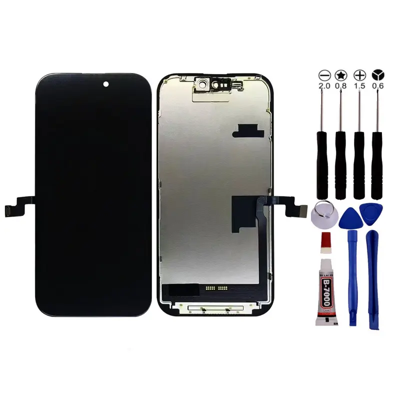 Ecran Pour iPhone 16 PRO LCD +Outils +Adhésif Noir