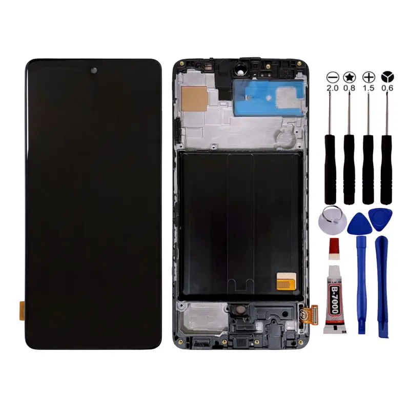 Ecran Pour Samsung A51 A515F LCD +Chassis Noir +Outils +Adhésif