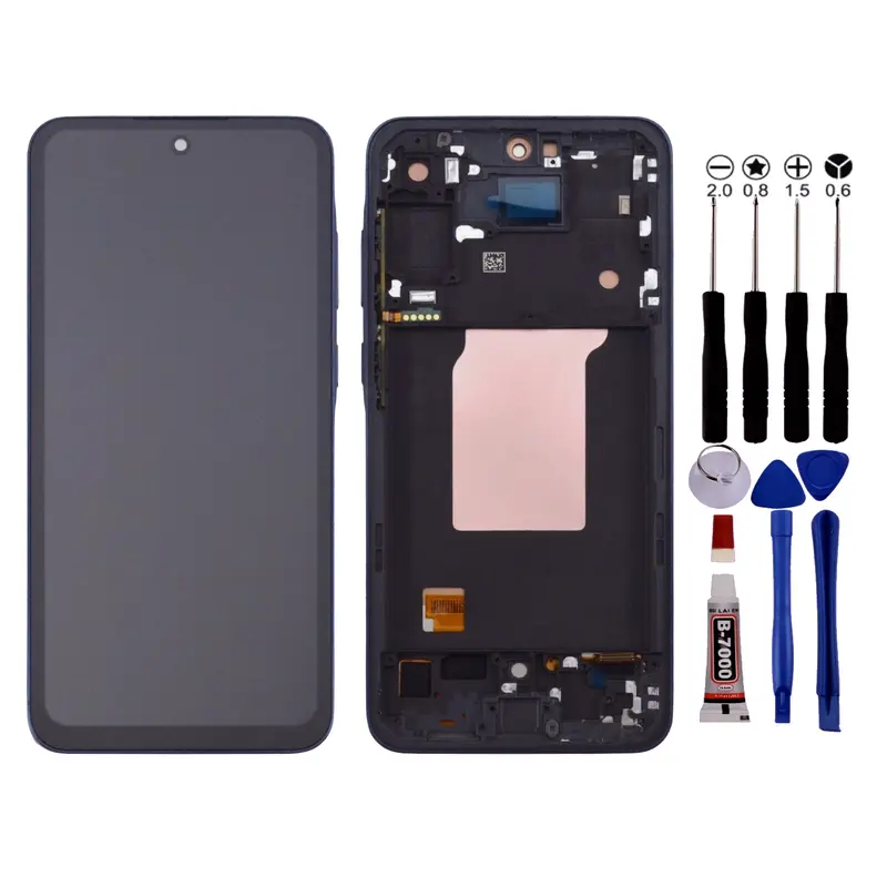 Ecran Pour Samsung A55 SM-A556 LCD +Chassis Noir +Outils +Adhésif
