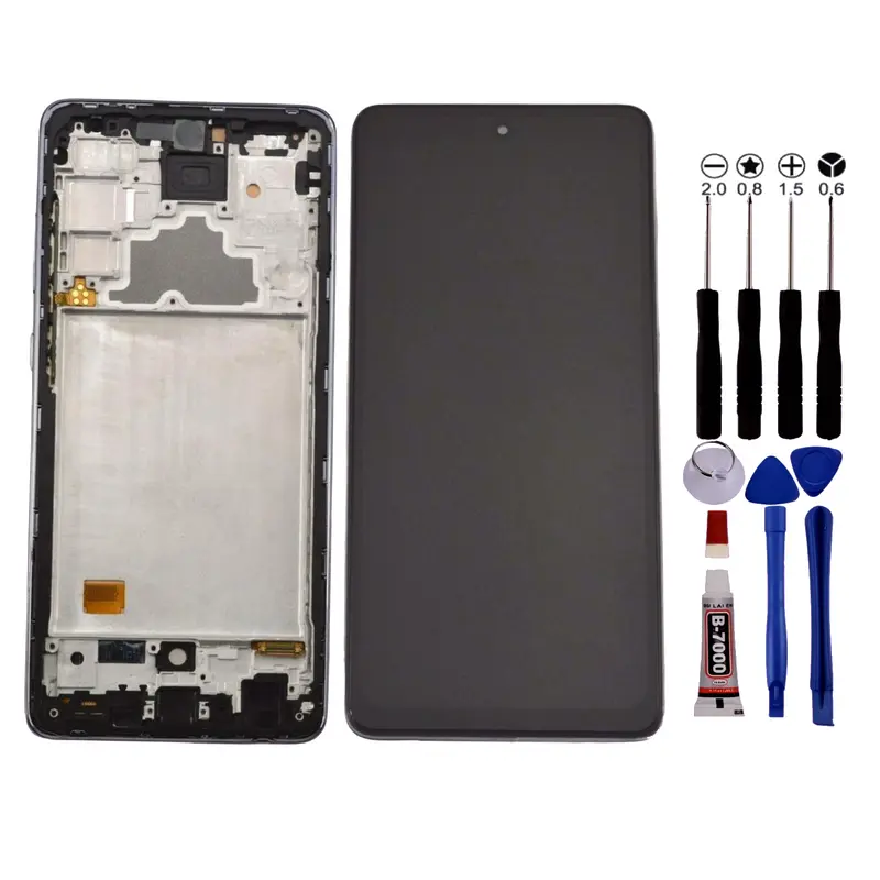 Ecran Pour Samsung A72 SM-A725 LCD +Chassis Noir +Outils +Adhésif