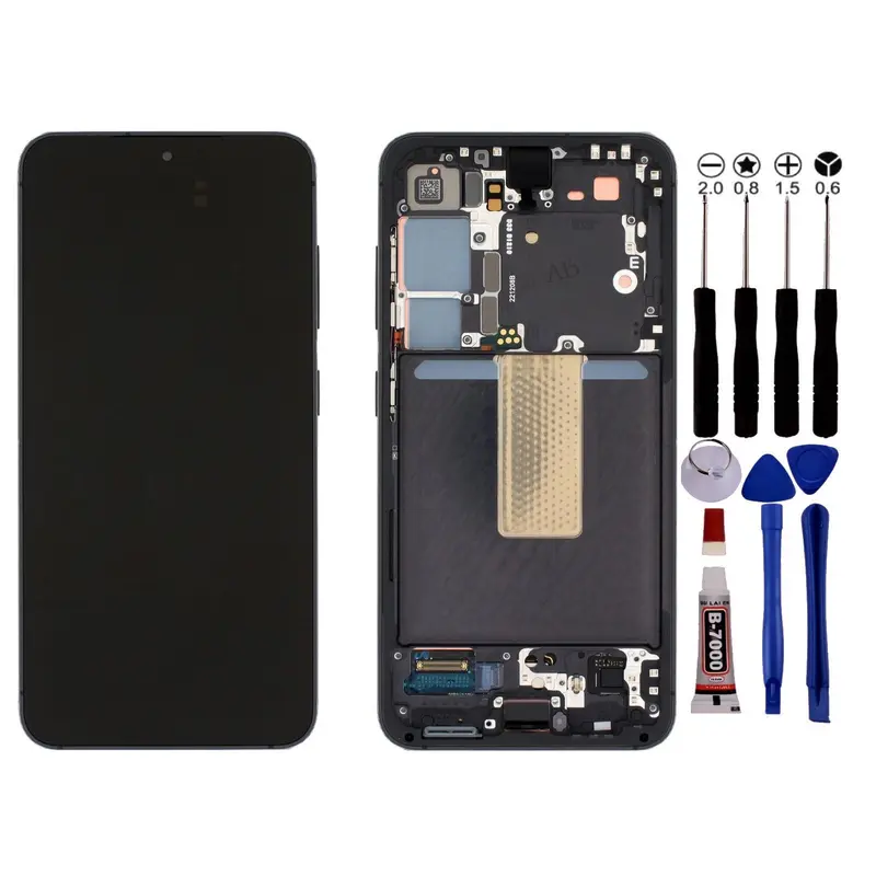 Ecran Pour Samsung S24 PLUS S926B OLED +Chassis +EMPREINTE Noir +Outils