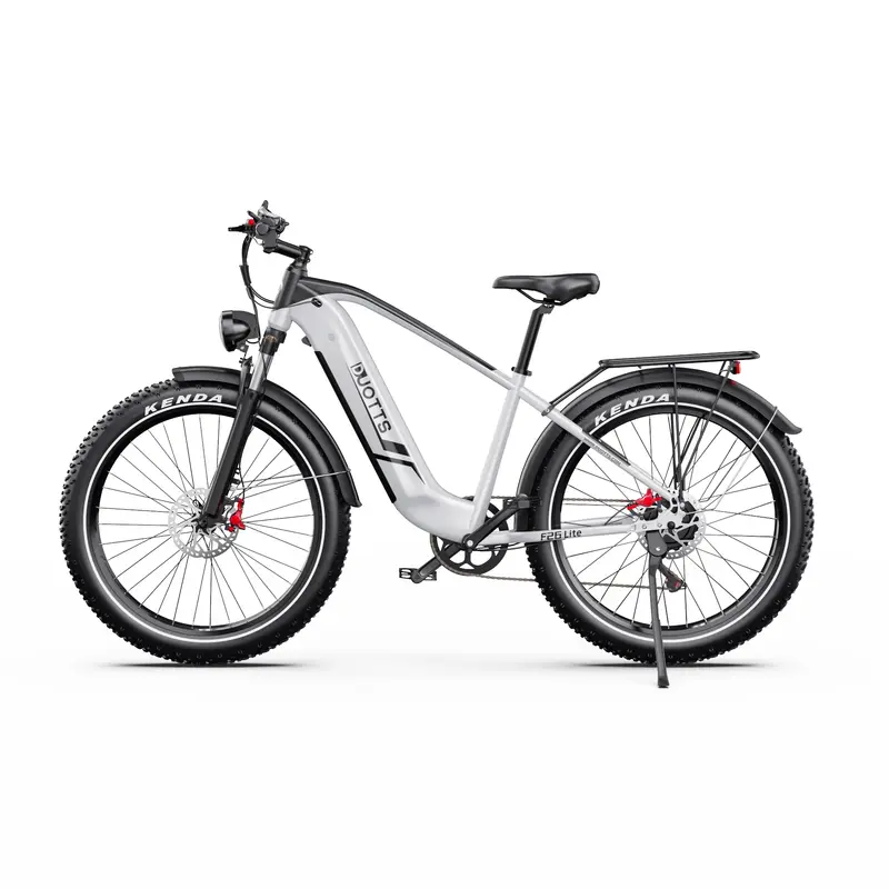 Electric Bike Duotts F26 Lite - Motor 500W Battery 48V18Ah 26" Tire Hydraulic Brake - Silver White
