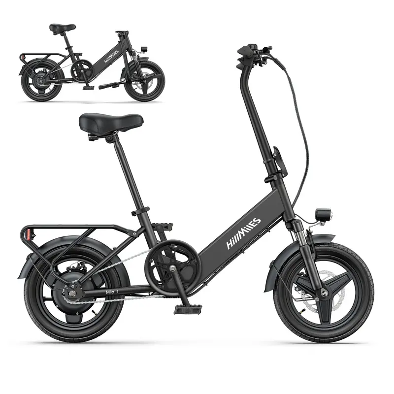 Electric Bike HillMiles Mile 1 - Motor 250W Battery 36V10.4AH 14 Inch wheels Wheels Mechanical Disc Brake - Black