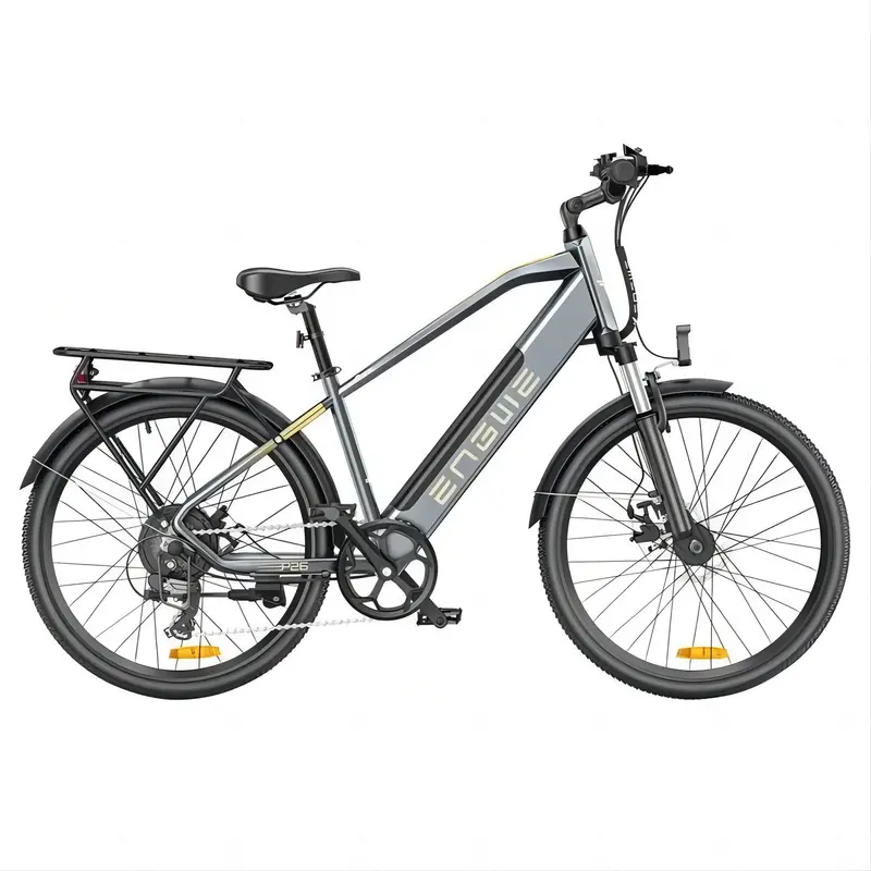 ENGWE P26 EU Electric Bike 250W Motor, 612WH Battery, 60KM Range | Stylish Gray eBike for you!