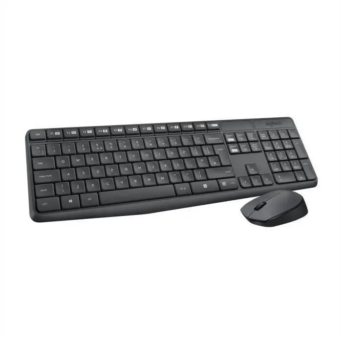 Ensemble Clavier Souris - Sans fil - Logitech - MK235 - AZERTY - Graphite