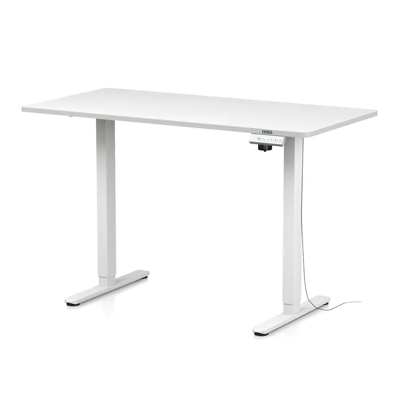 EXVEGA Orbit White Height-Adjustable Work Desk
