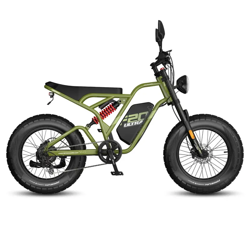 FAFREES F20 Ultra (EU Type-Approval L1e-B) Electric Bike - 750W Motor 48V25AH Battery 20" Fat Tire Hydraulic Brake - Green