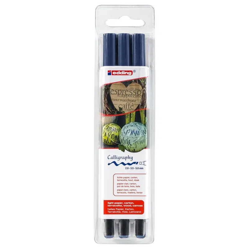 Feutre calligraphie Assortiment Bleu acier Edding 1255
