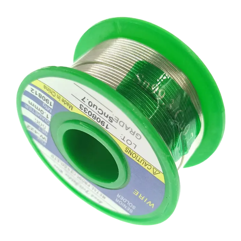 Fil à souder sans plomb 50 g — âme décapante, Ø 0,5 à 2,0 mm