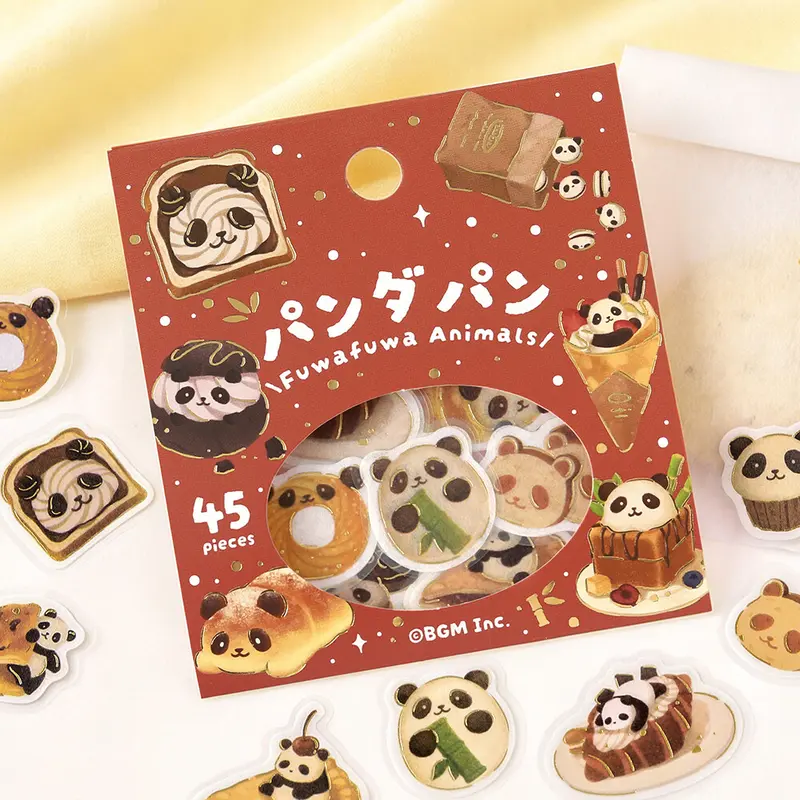 Flake Stickers - Fuwafuwa animals - Panda Pan