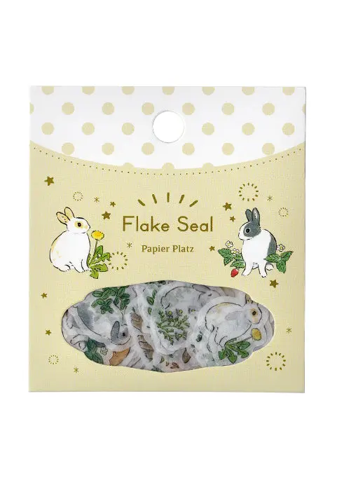 Flake stickers - Lapins et fleurs sauvages