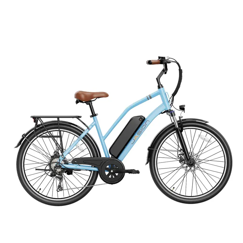 JASION CB1 Electric Bike - Motor 500W Battery 36V12.5AH 27.5 Inch Wheels Mechanical Disc Brakes - Blue