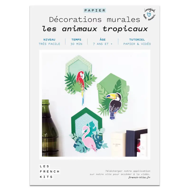 Kit pour créer 3 cadres animaux en papier