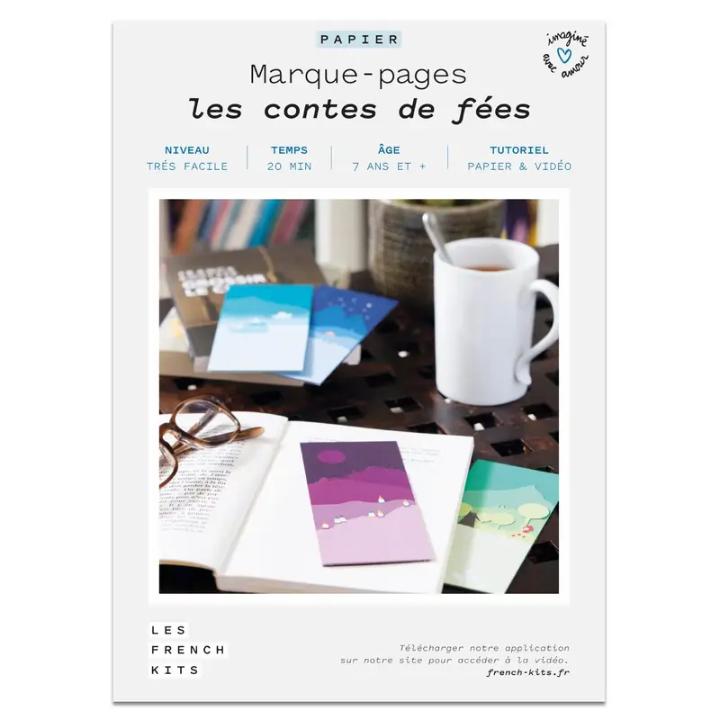 Kit pour créer 4 marques pages contes de fées en papier