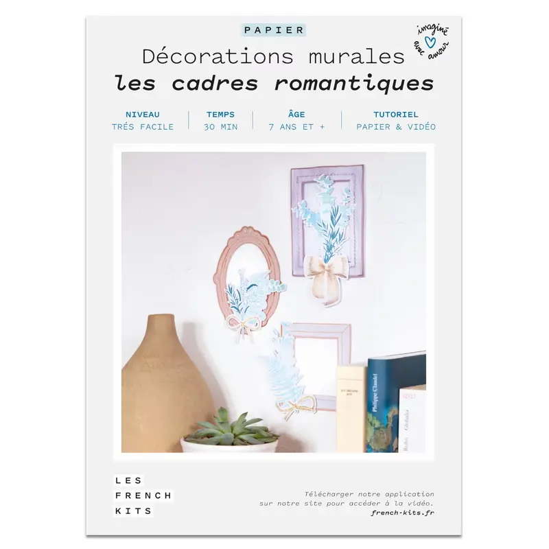 Kit pour créer un tryptique de cadres romantiques en papier