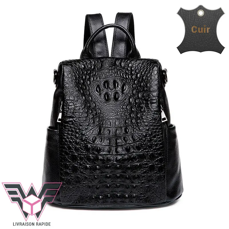 Kroco sac à dos femme antivol cuir