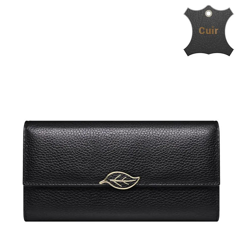 Leaf portefeuille en cuir femme