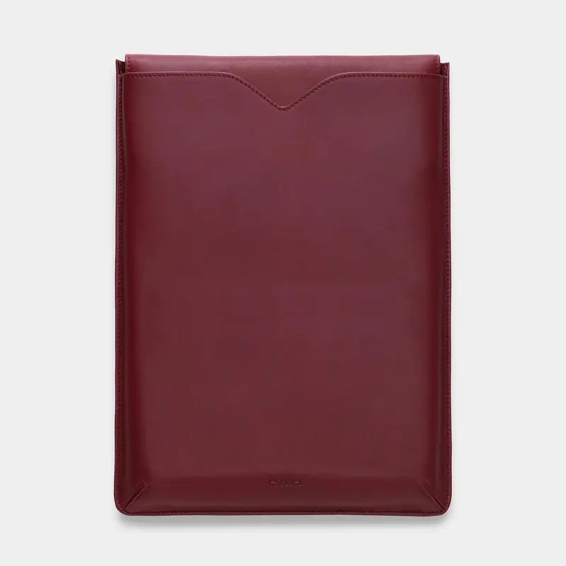 Lenni Slim Laptop Sleeve — Sweet Cherry Leather by Esnner