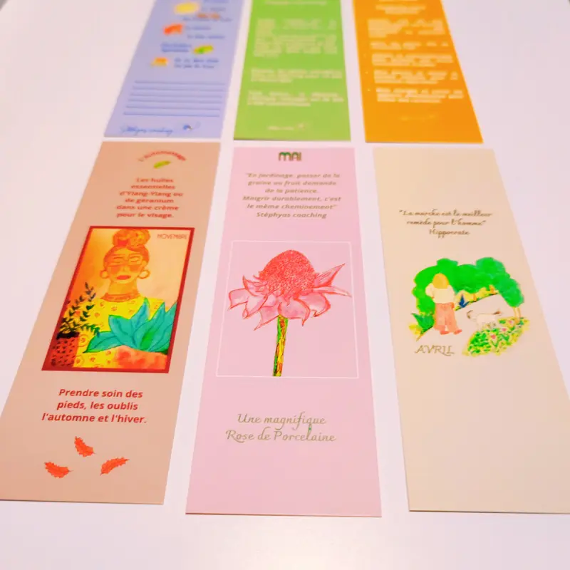 Lot de 12 marque-pages mensuels | Stéphyas-CoBoutique