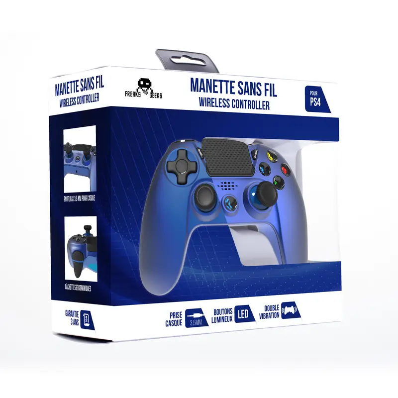 Manette Sans Fil pour PS4 Avec Prise Jack pour casque et boutons lumineux