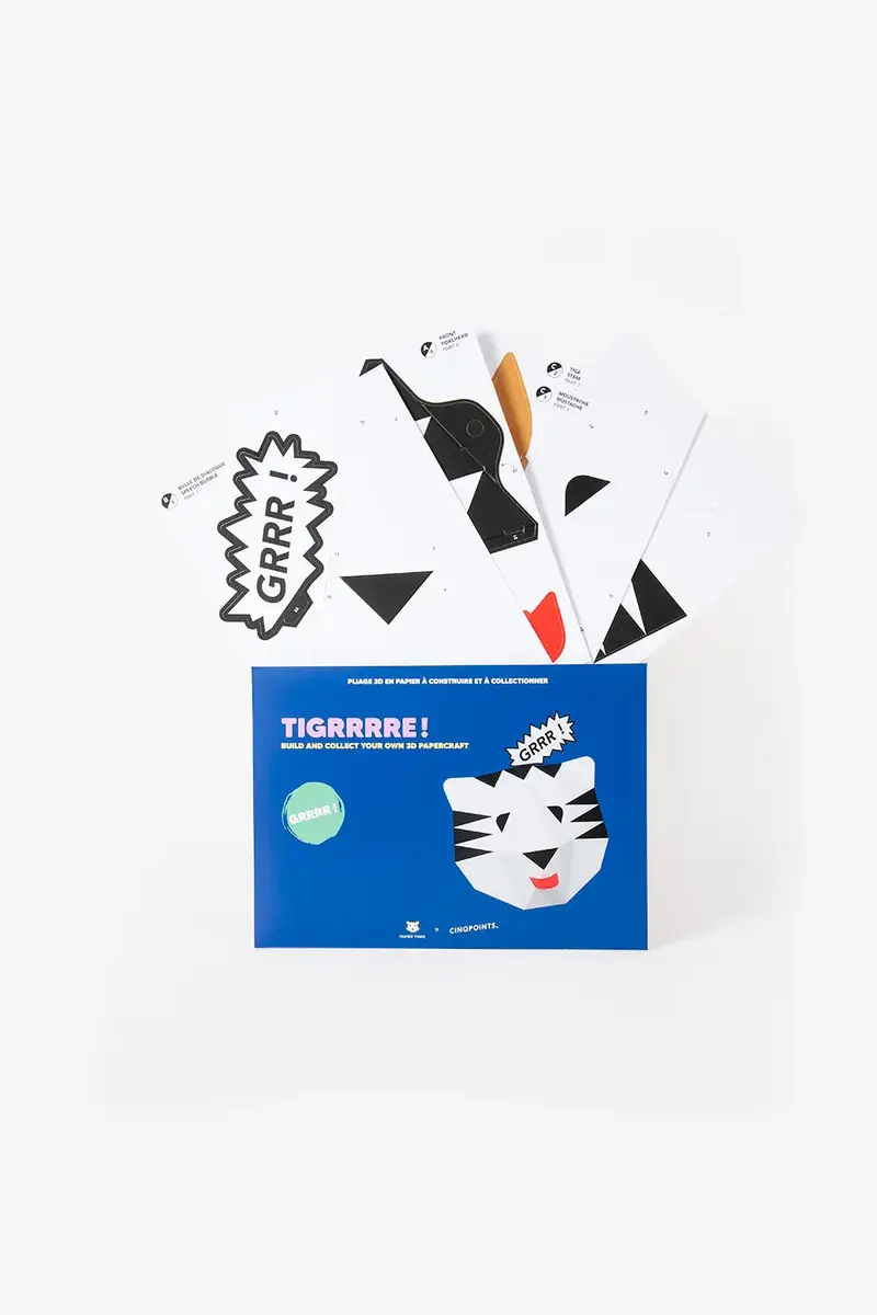 Maquette 3D Papier Tigre — Kit papercraft à assembler soi-même