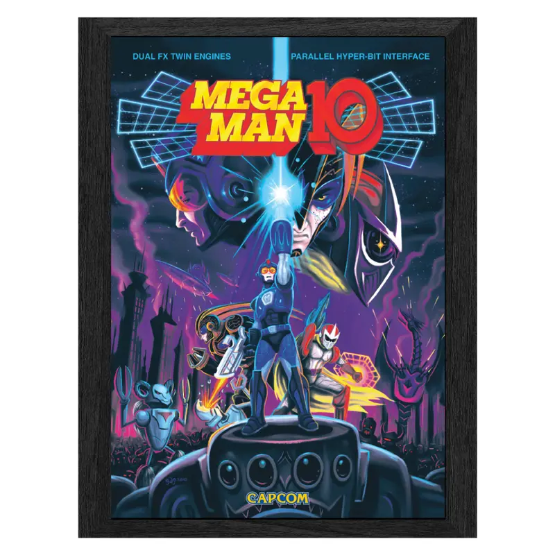 Megaman 10 Robot Crisis Lenticular Frame - Pixel Frames Plax