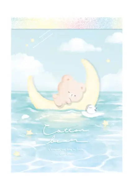 Memo pad - Cotton Bear Moon
