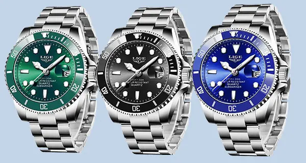 Montre Quartz luxe mode - bracelet acier inoxydable