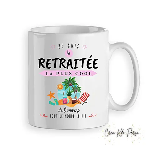 Mug cadeau départ en retraite profite à fond personnalisé