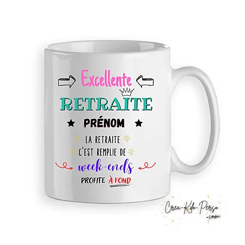 Mug cadeau départ en retraite profite à fond personnalisé