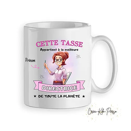 Mug cadeau Directeur Directrice meilleur de la planète personnalisé
