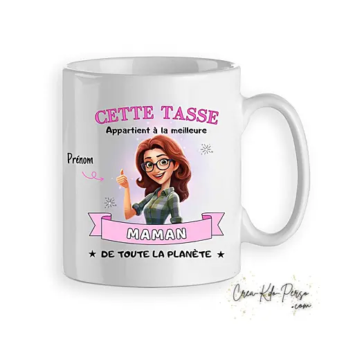 Mug cadeau Maman meilleure de la planète personnalisé