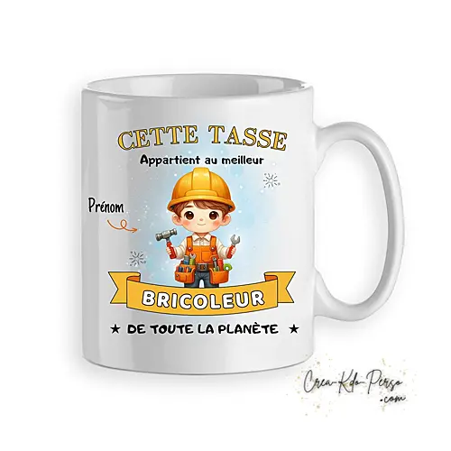 Mug cadeau meilleur Bricoleur de la planète personnalisé