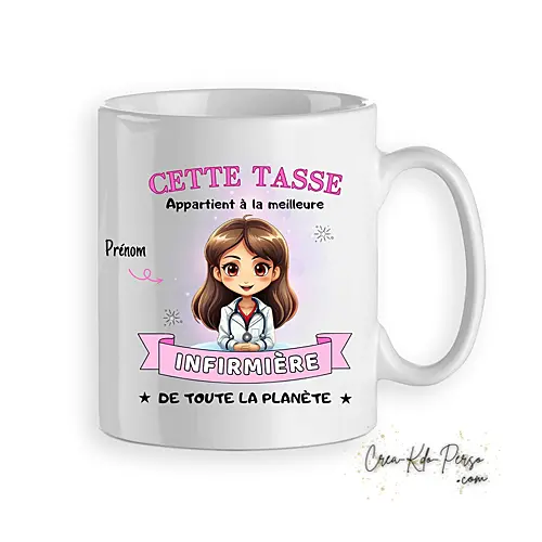 Mug Infirmière meilleur de la planète personnalisé