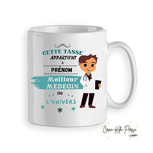 Mug Médecin Docteur meilleur de l'univers personnalisé (modèle1)