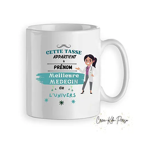 Mug Médecin Docteur meilleur de l'univers personnalisé (modèle2)