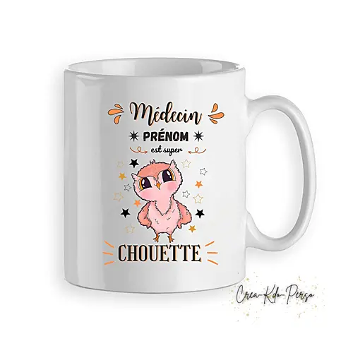 Mug Médecin Docteur  super chouette personnalisé (modèle1)