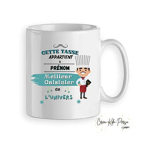 Mug Meilleur Cuisinier de l'univers  personnalisé