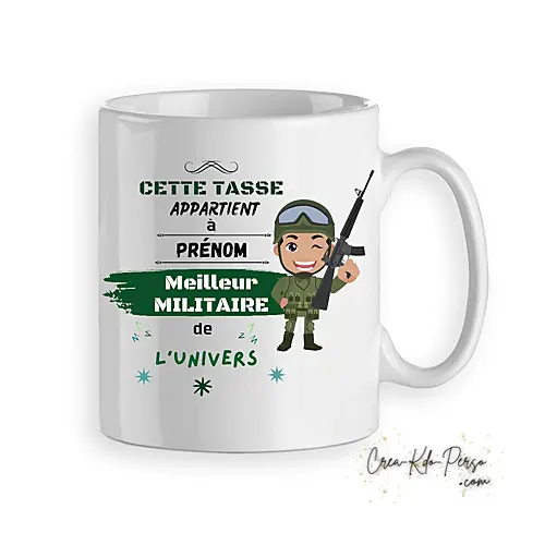 Mug meilleur Militaire de l'univers personnalisé