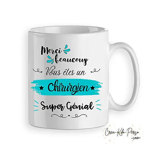Mug merci Médecin Chirurgien trop génial personnalisé