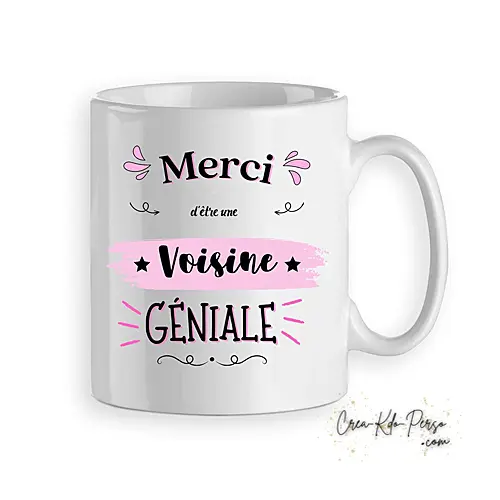 Mug Merci pour voisin voisine cadeau de remerciement personnalisé