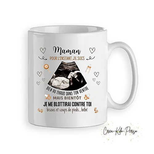 Mug personnalisable avec échographie cadeau future Maman