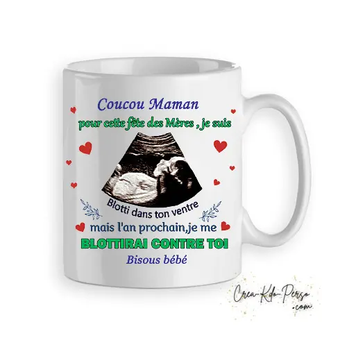 Mug personnalisable avec échographie cadeau pour futures Mamans
