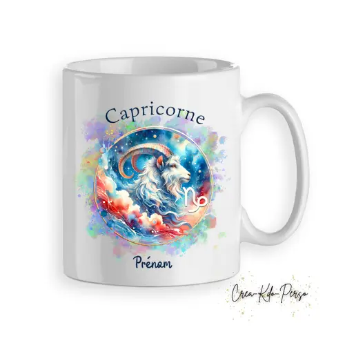 Mug personnalisé signe astrologique Capricorne cadeau zodiaque horoscope
