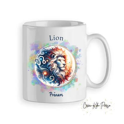 Mug personnalisé signe astrologique Lion cadeau zodiaque horoscope