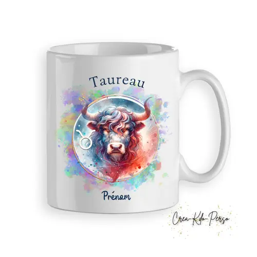 Mug personnalisé signe astrologique Taureau cadeau zodiaque horoscope