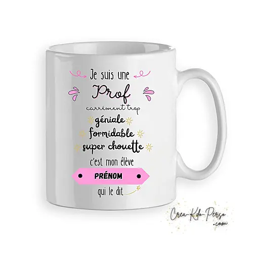 Mug Prof Professeur génial formidable super chouette personnalisé